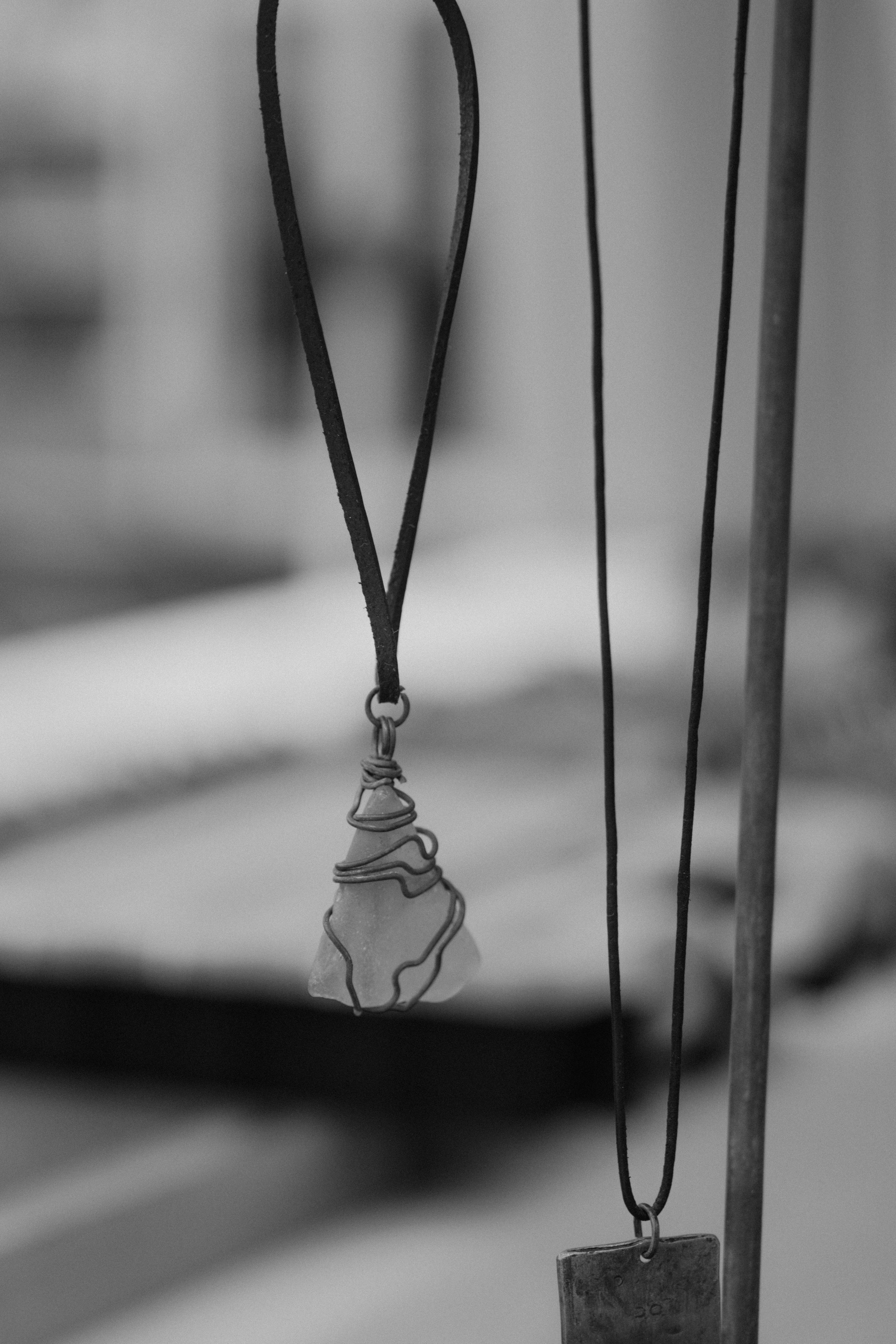 Necklace with a pendant Bone and Wood jewellery