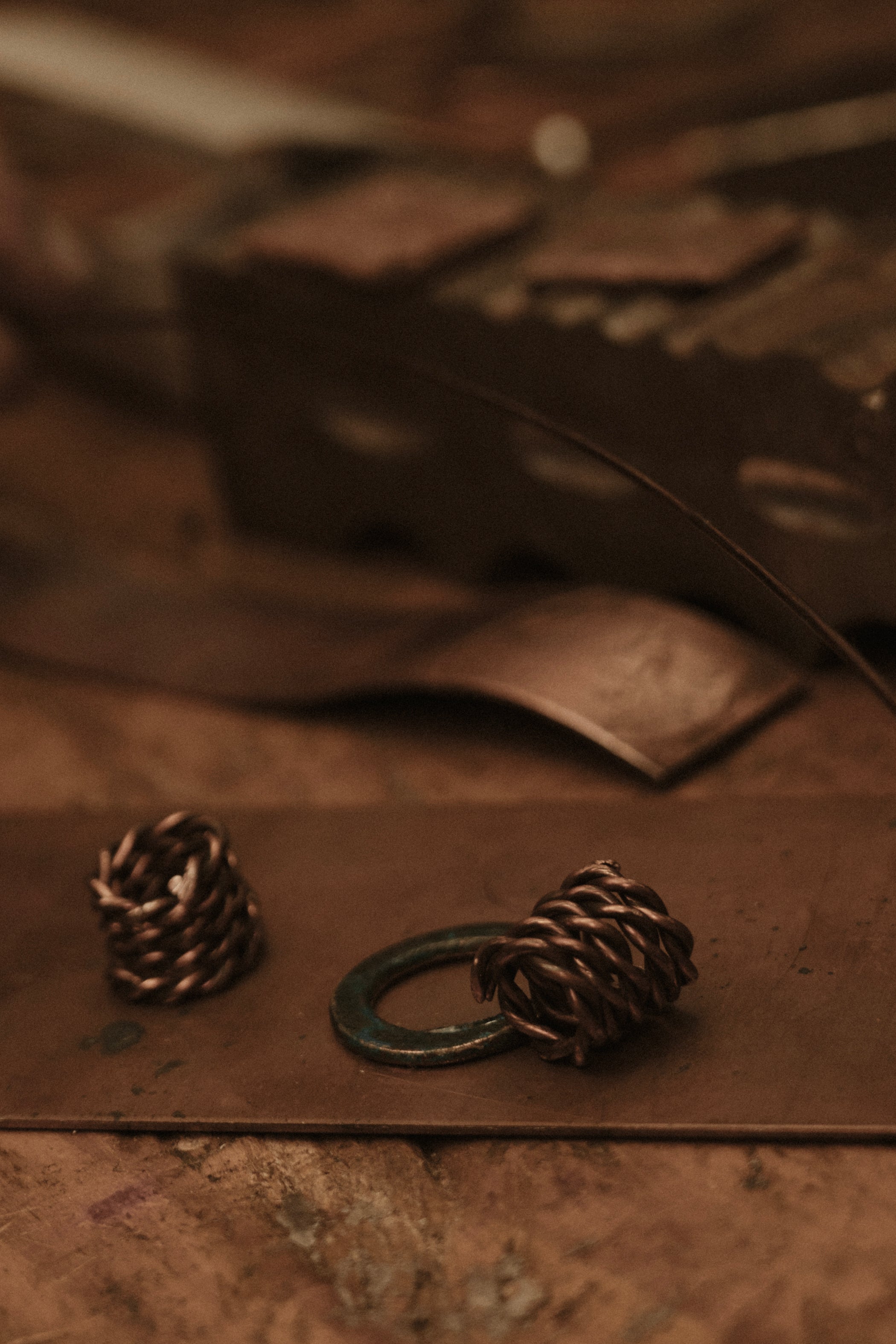 Clad Verdigris Copper Bangle